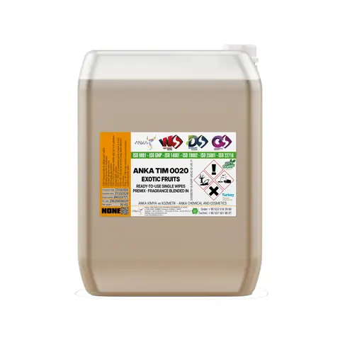 ANKA TIM 0020 Exotic Fruits scented single wet wipes solution (premix) – fragrance blended in, ready for restaurant and hotel wipes, 30 kg jerrycan