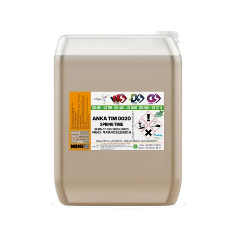 ANKA TIM 0020 Spring Time scented single wet wipes solution (premix) – fragrance blended in, ready for restaurant and hotel wipes, 30 kg jerrycan