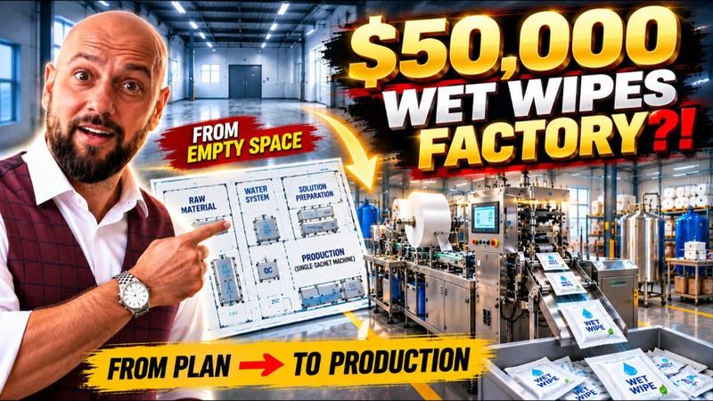 A single-sachet wet wipes factory for $50,000